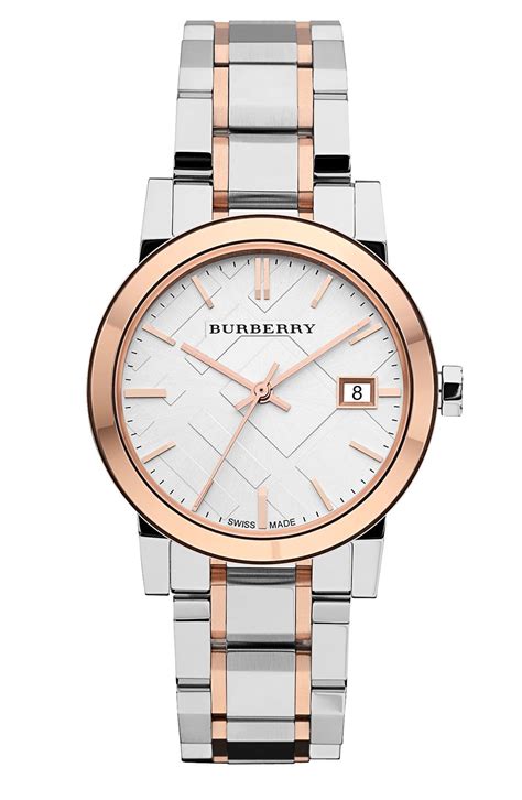 burberry medium check stamped bracelet watch 34mm|Burberry Check Etched Bracelet Watch, 34mm Jewelry.